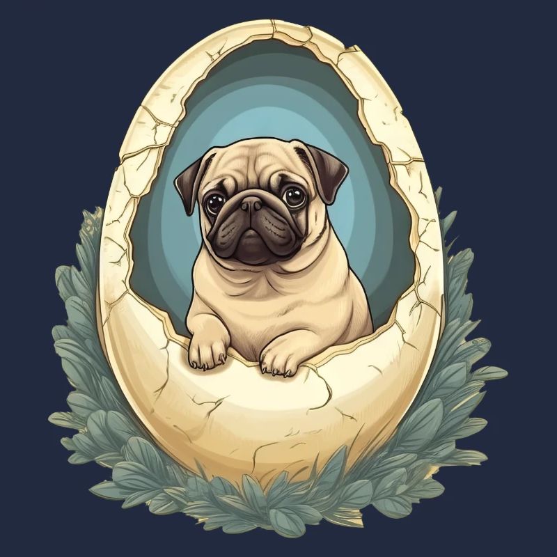 Pug Hatches from Eggshell - Cute