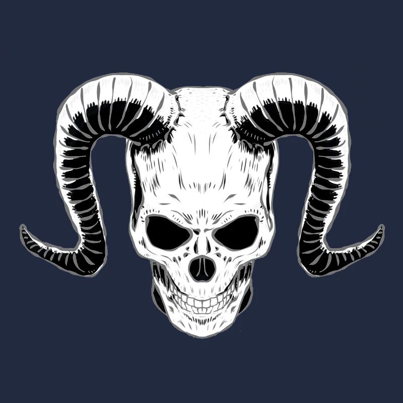 Crâne de diable avec cornes