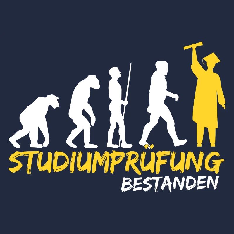 Studium Prüfung bestanden Evolution Student witzig