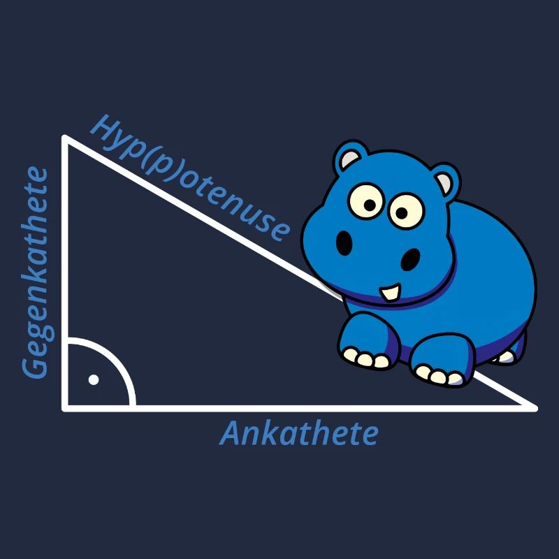 Hippotenuse Pythagoras math Hippo teacher gift