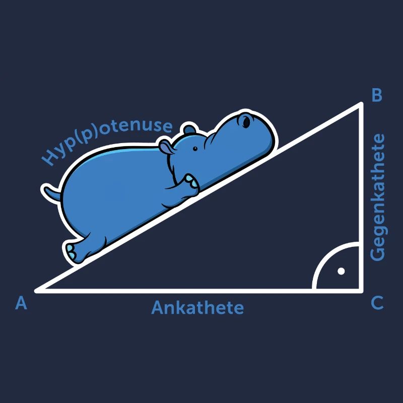 Hyppotenuse Pythagore De Math Hippo cadeau enseignant
