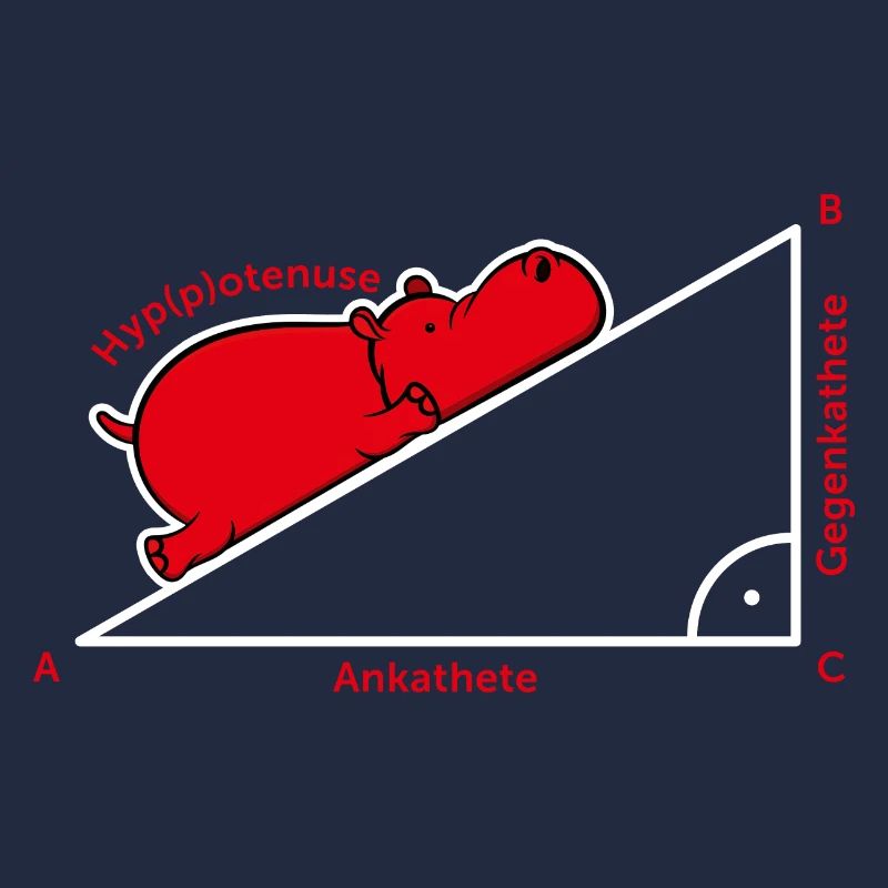 Hippotenuse Pythagoras math Hippo teacher gift