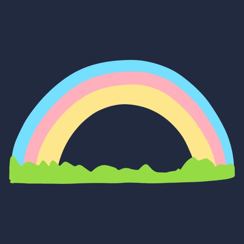 Rainbow Symbol Shape Grass Line