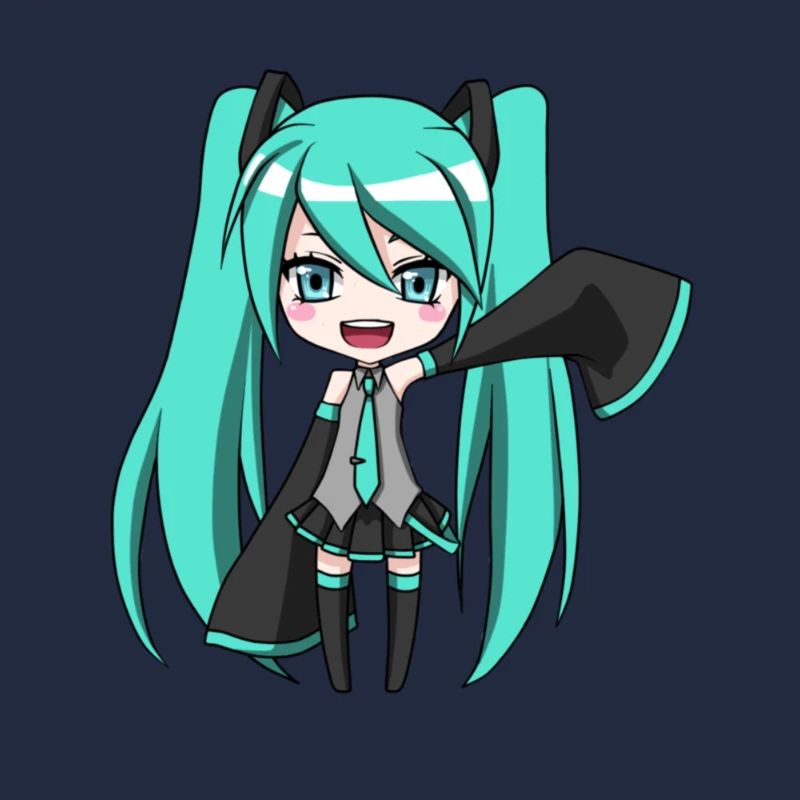 Glücklich Chibi Miku