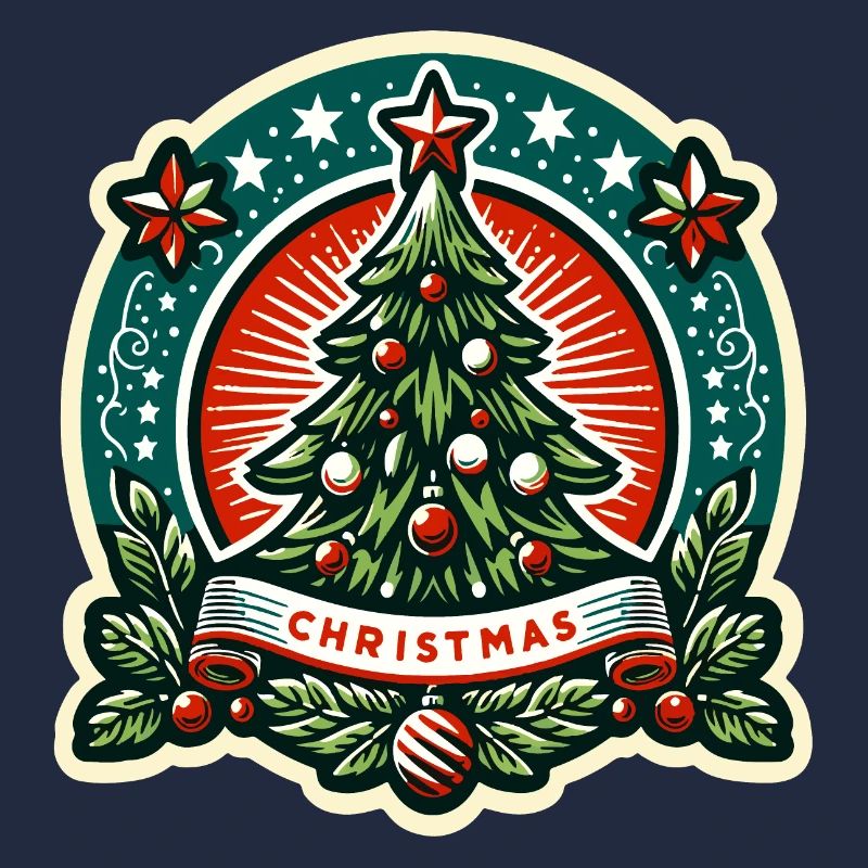 Vintage-Weihnachtsbaum-Abzeichen