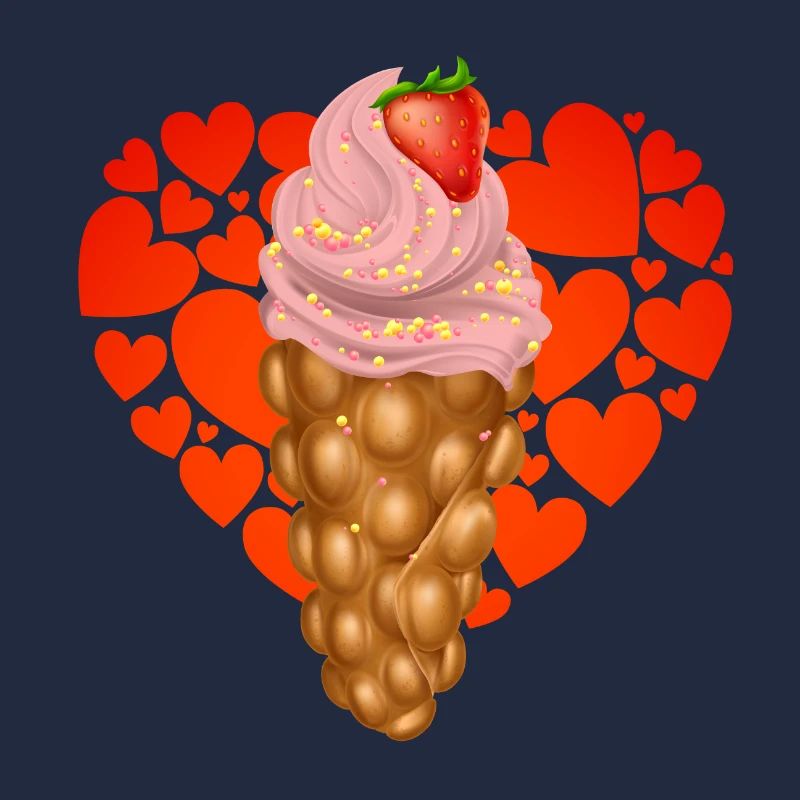 Bubblewaffel Eiscreme Sommer Lecker