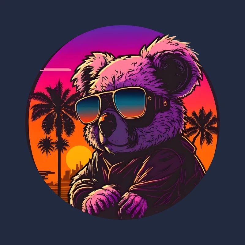 Synthwave Koala Sunset