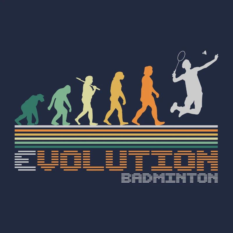 Badminton Shuttlecock Evolution Retro Funny