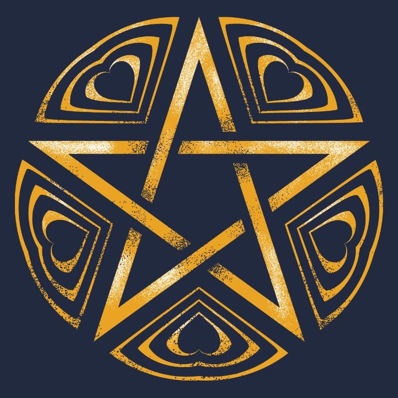 Pentagram Heart Pattern GOLD