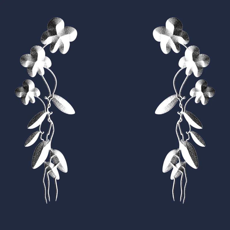 graue blumen blüten muster silber parallel