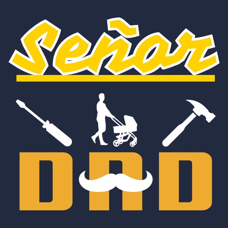 Señor Dad Moustache blanche