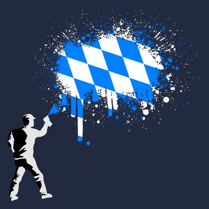 Drapeau bavarois Graffiti Éclaboussures de couleur