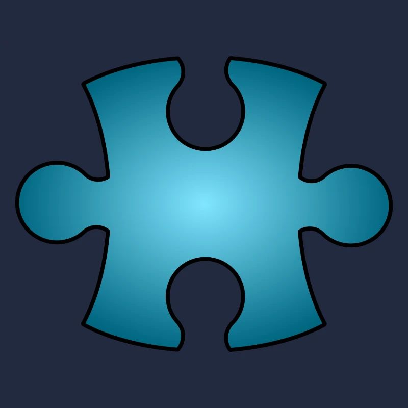 Puzzleteil blau