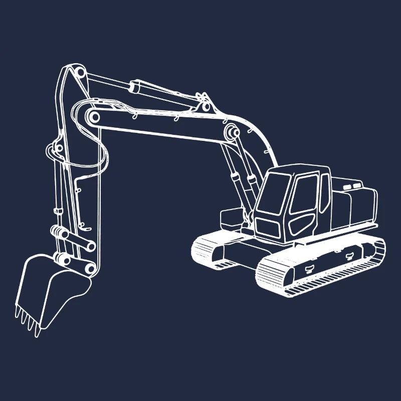 Bagger Silhouette Geschenk Baggerfahrer