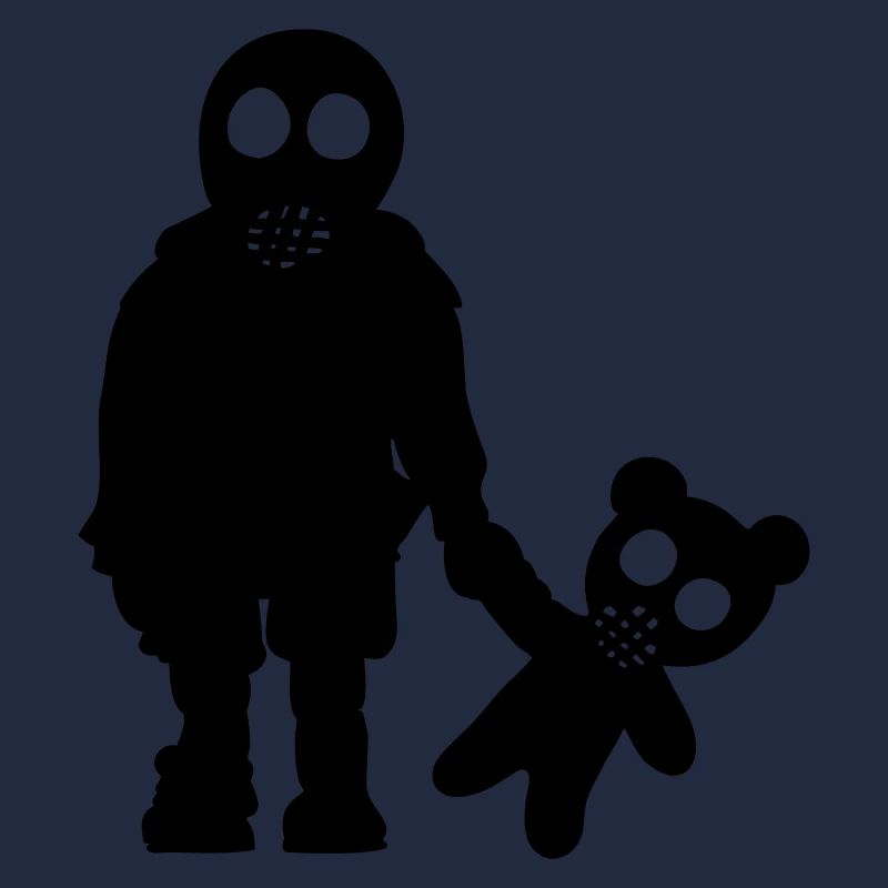 Garçon avec nounours au masque à gaz / Eddi Pooh (1c)