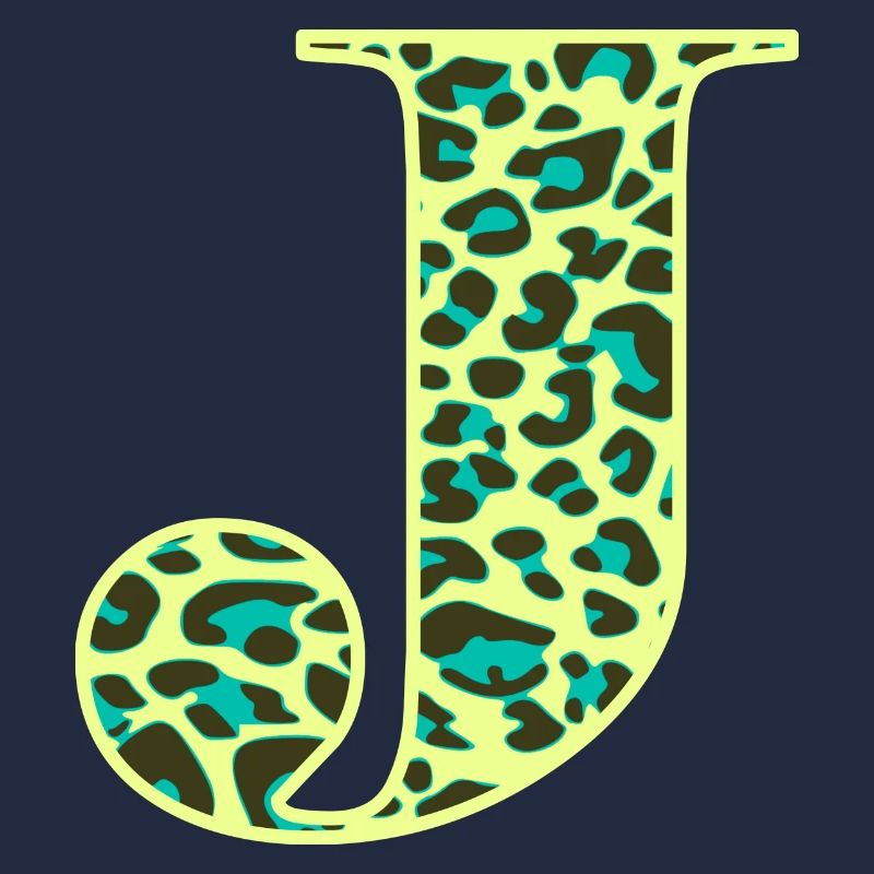 Buchstabe J Anfangsbuchstabe Initialen Leopard Leo