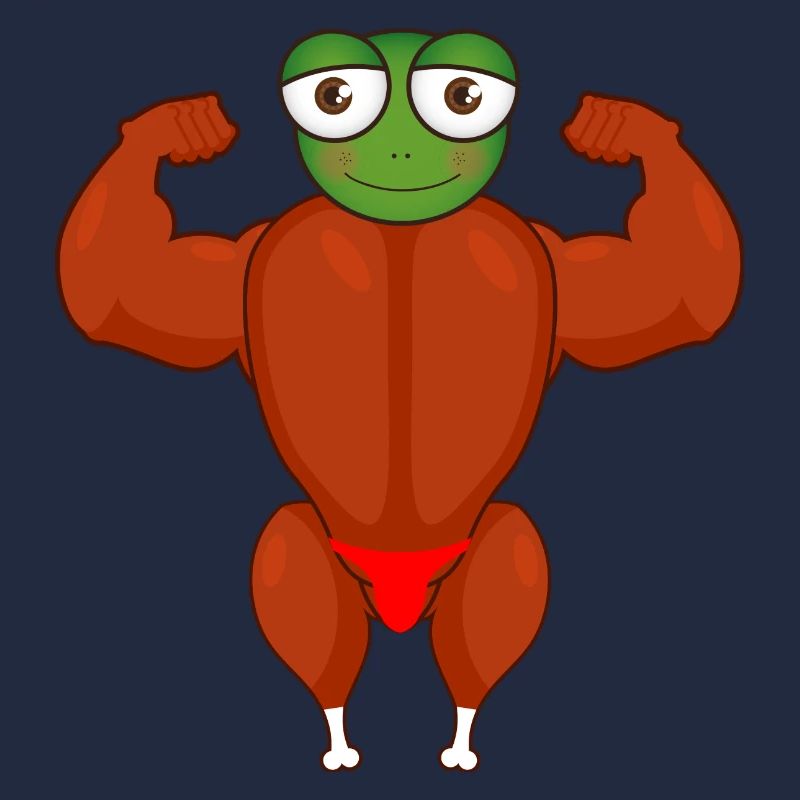 Frog Chicken Bodybuilder Body Builder Strong Man