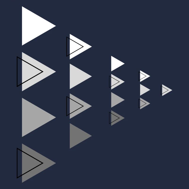 Triangles Gray Horizontal Arrow Decoration