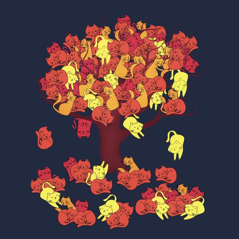 Arbre en Automne perdant ses Feuilles de Chat