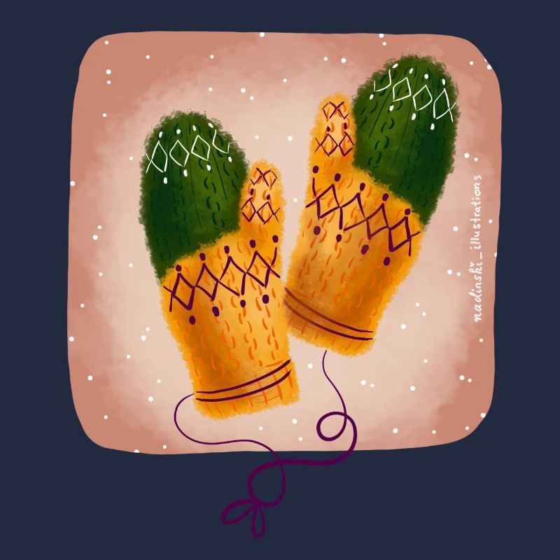 gestrickte Handschuhe