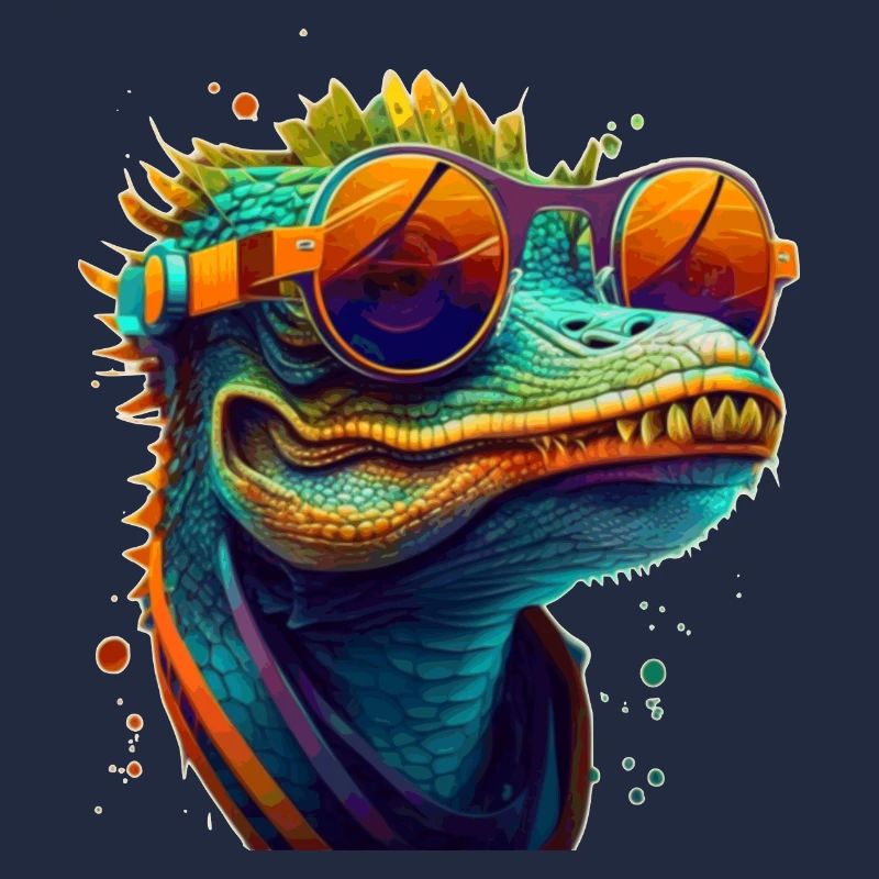 Kroko oder Alligator mit Sonnenbrille im Sommer