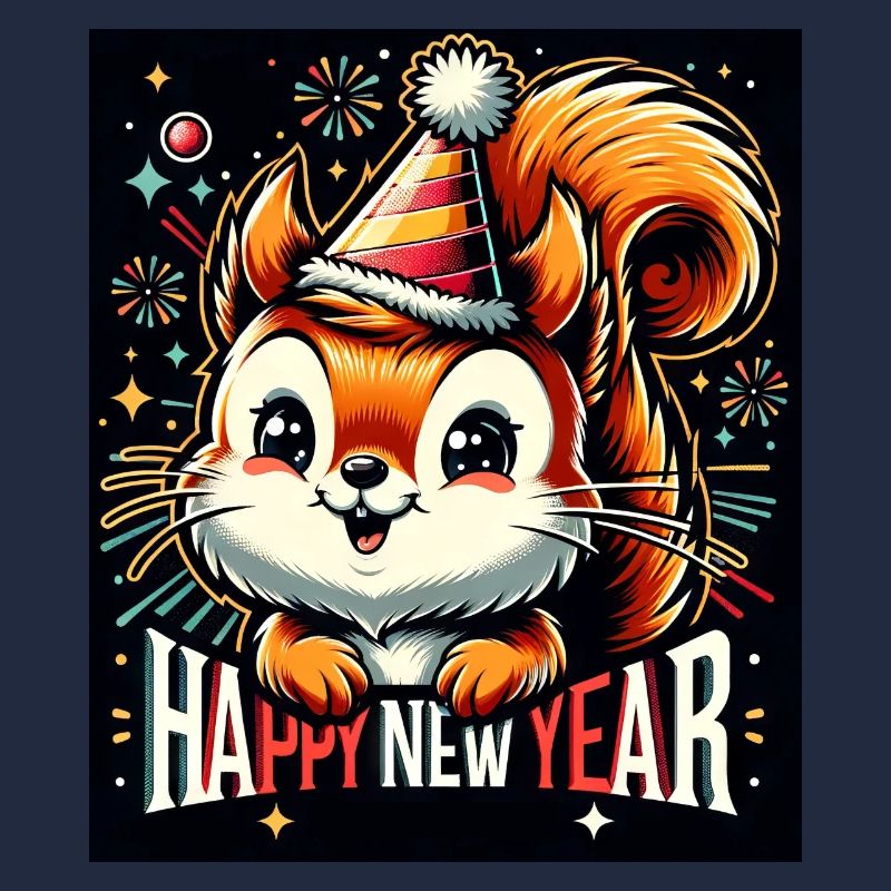Neujahr Sylvester Eichhörnchen Jahreswechsel