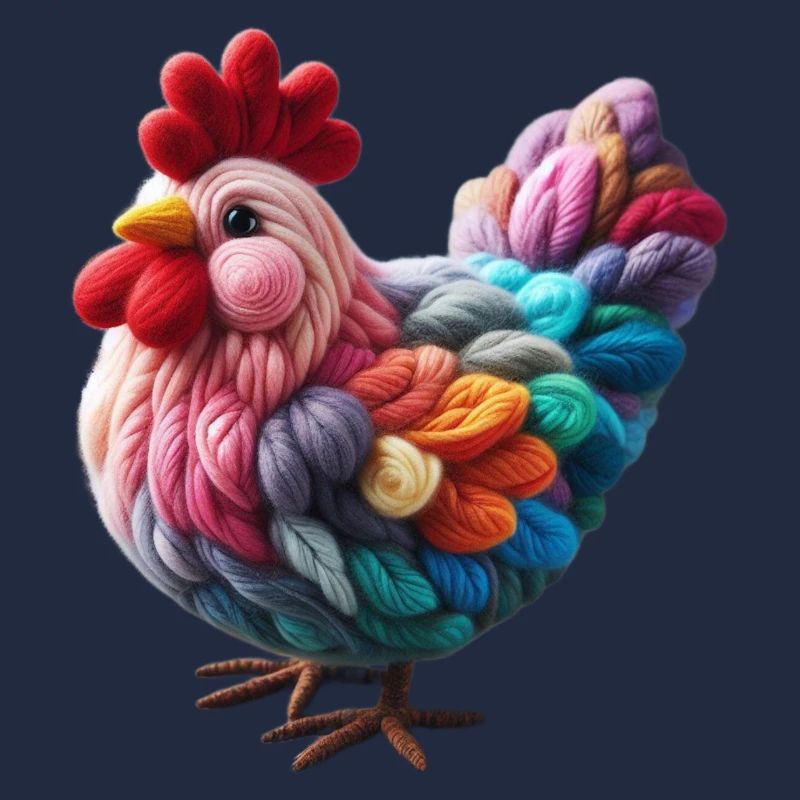 Poule en laine