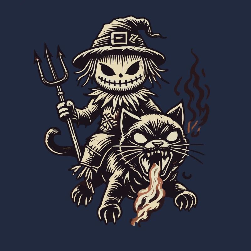 Creepy Devil Cat Dark Cats Design