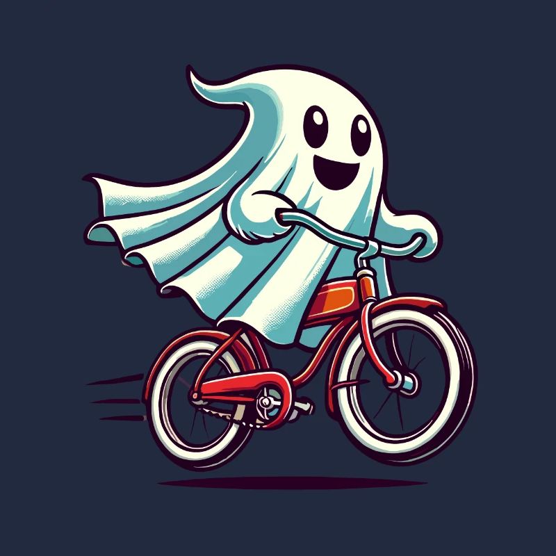 Bicycle Riding Ghost Funny Ghost