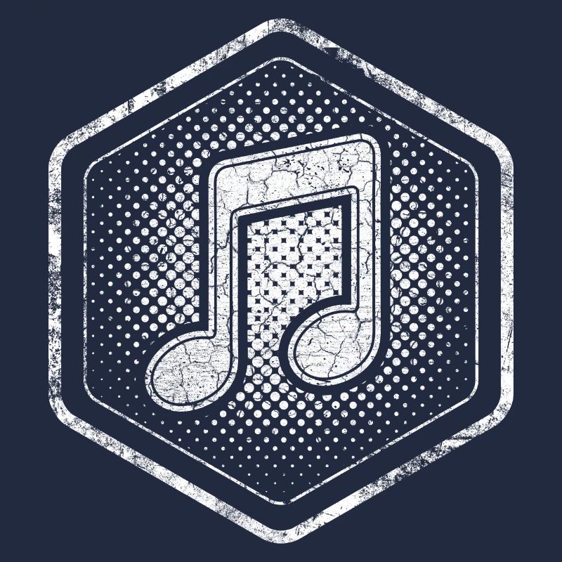 Musiknote Hexagon Logo mit coolem Effekt