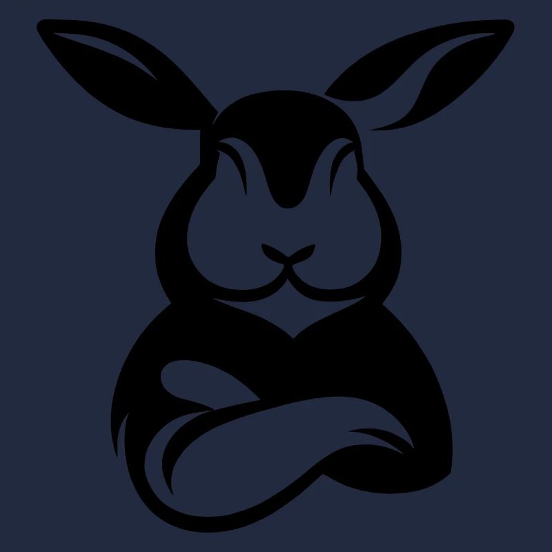 Lapin avec silhouette de bras croisés