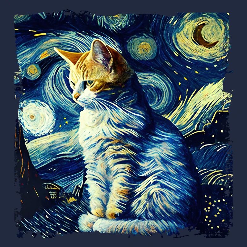Starry night cat van gogh's cat Parody funny