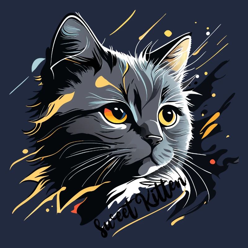 chaton gris, chat
