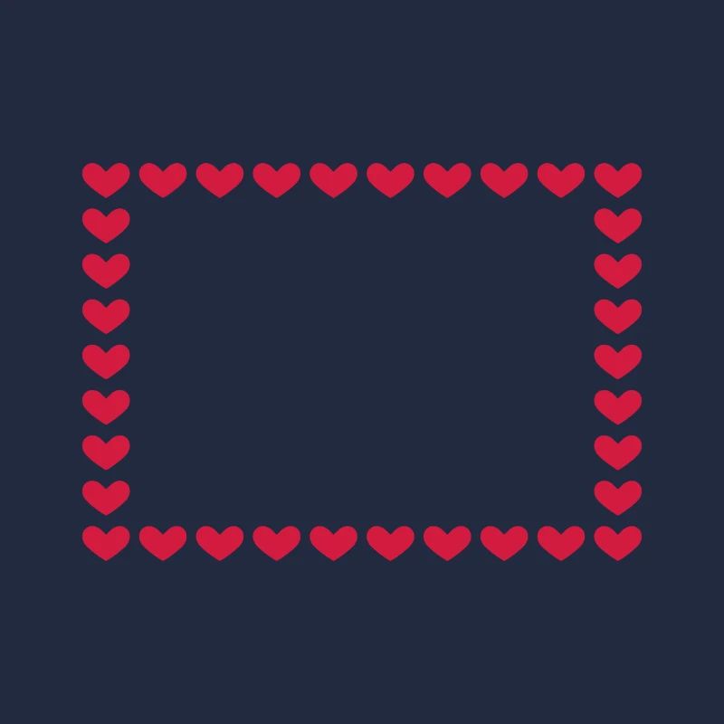 Rectangle frame box heart customizable red