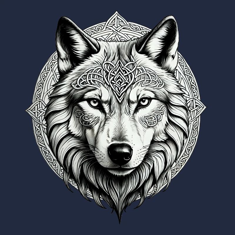 Wolf with Celtic Knot 01
