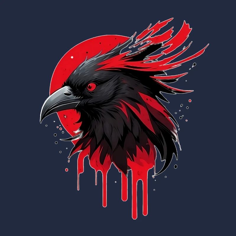 Fantasievogel rot-schwarz