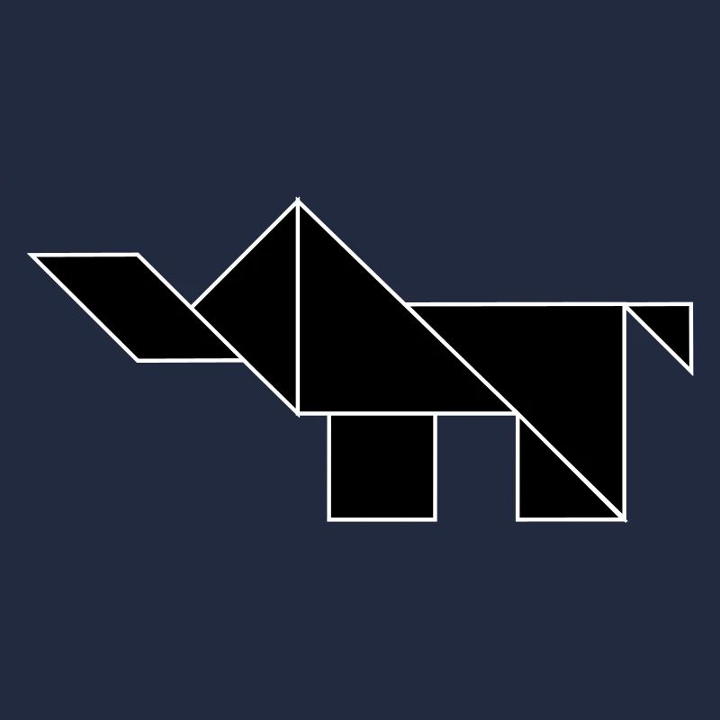 Tangram Elephant noir et blanc