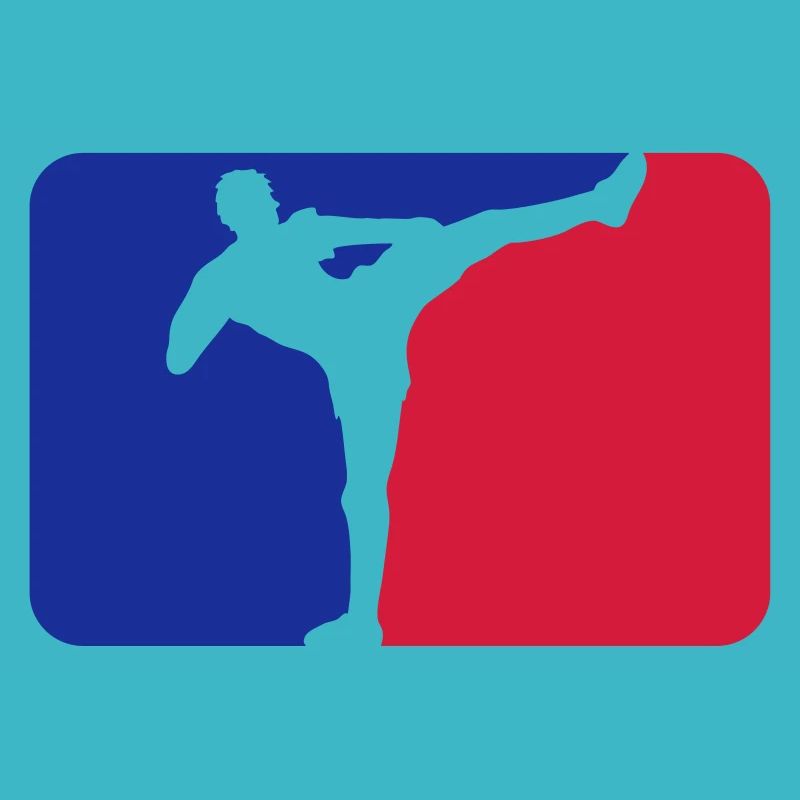 kickboxer logo bouclier cadre rouge bleu kickboxing ka