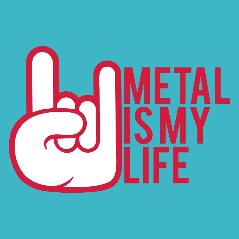 Metal Is My Life Hard Rock Hörner Comic Handgeste