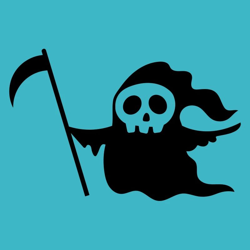 Walking death skull with a scythe