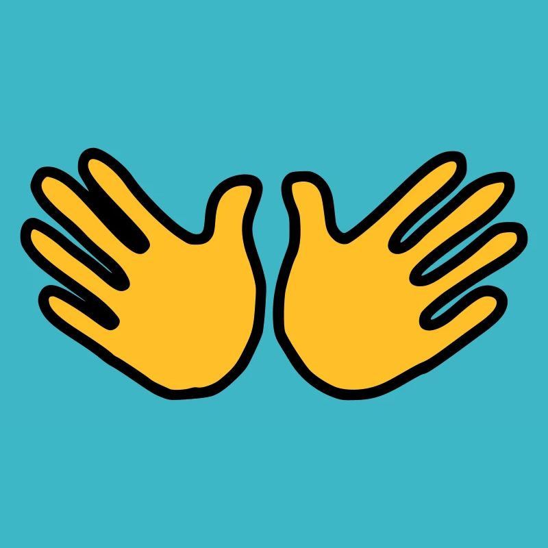 Emoji Hand offen Skizze Farbe