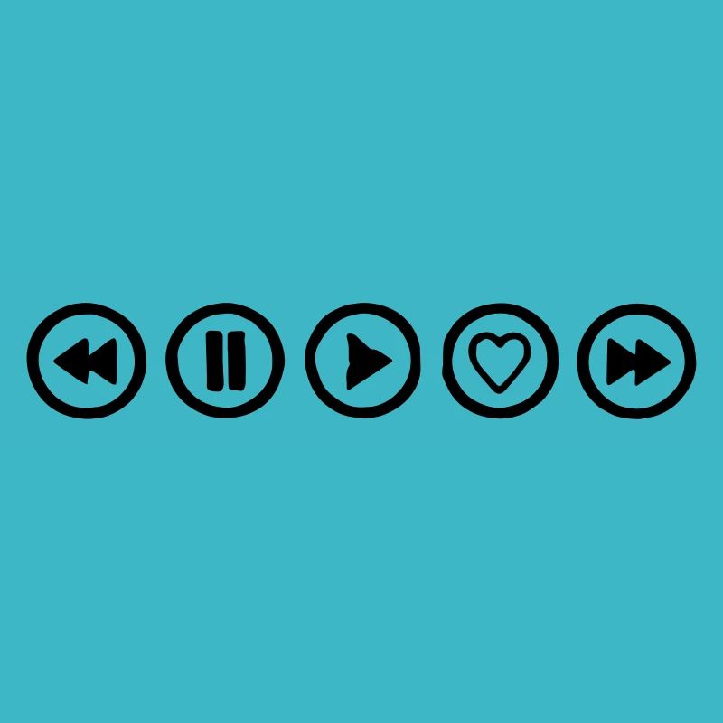 play music, heart button
