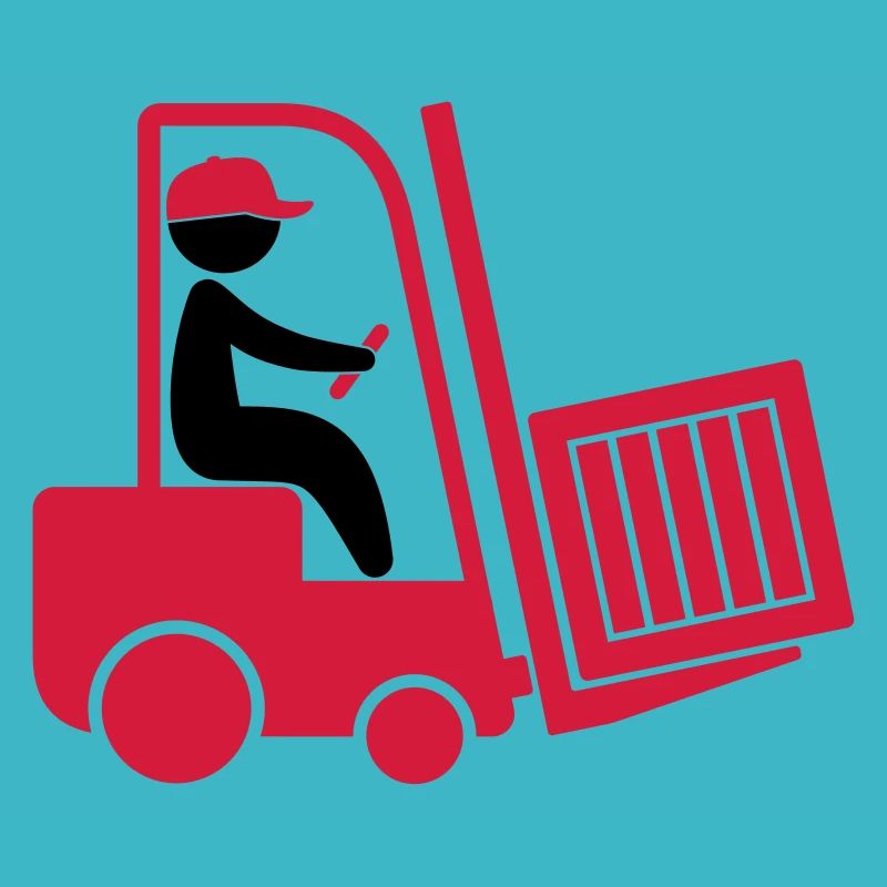 A forklift transporting a box