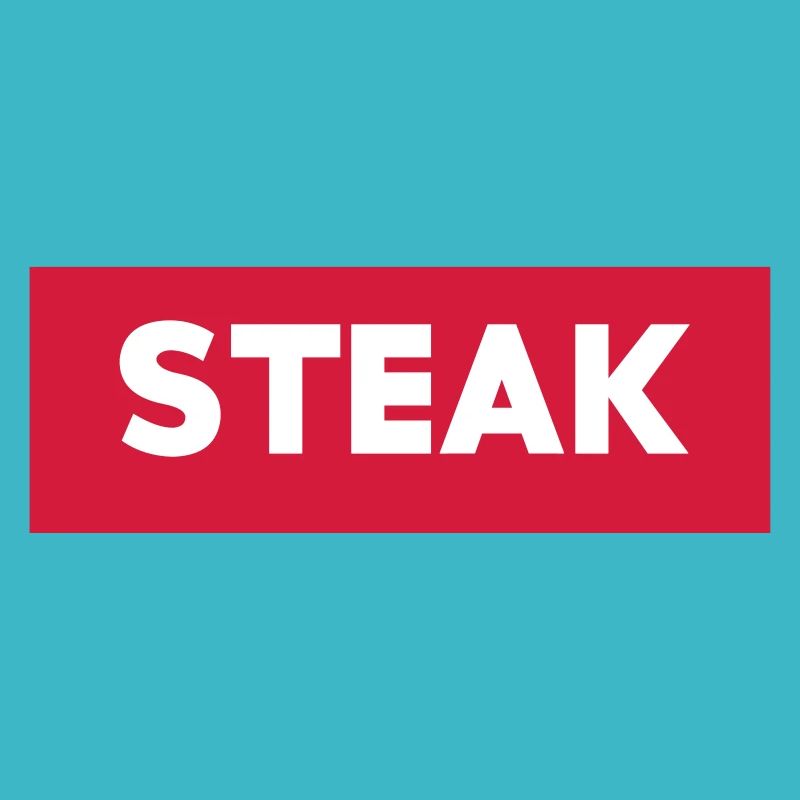 Steak Shirt mit rotem Hintergrund