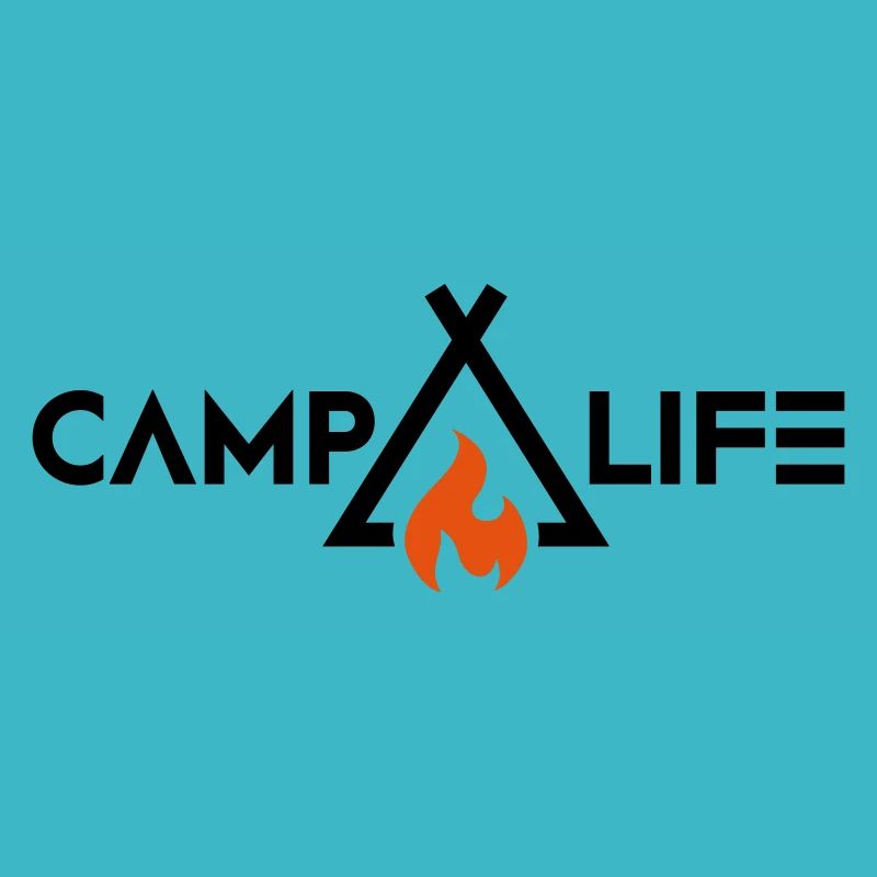 Camping avec feu de camp