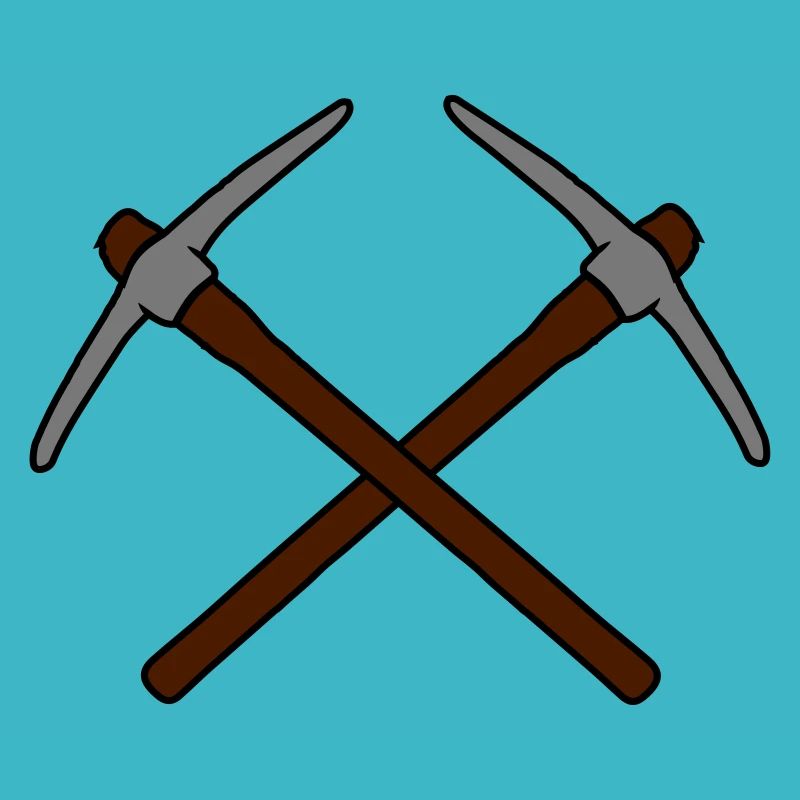 2 croix logo pioche piocher exploitation minière m