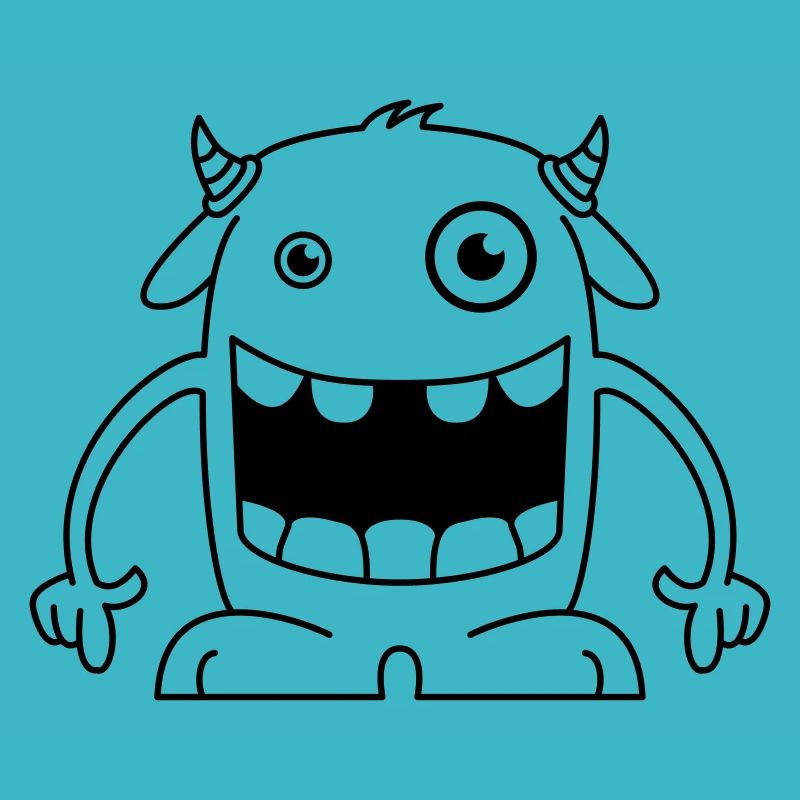 Monstre drôle avec des cornes