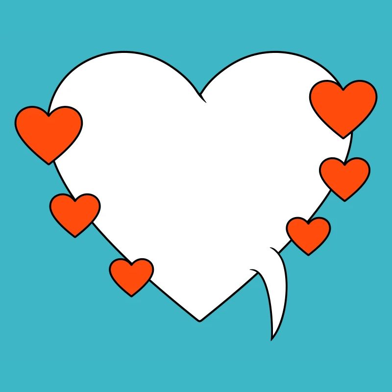 Speech bubble with hearts