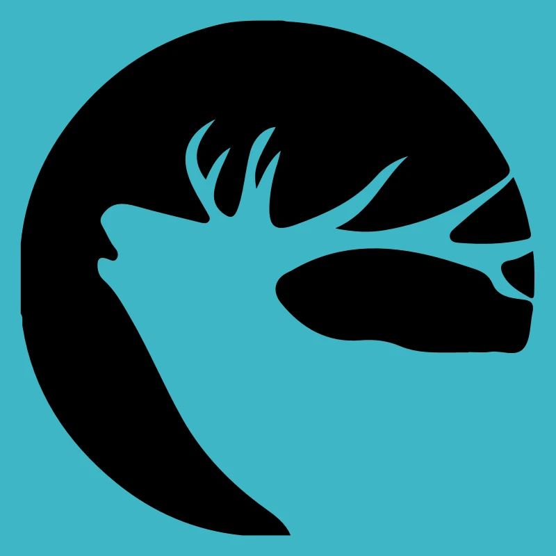 Roaring deer silhouette