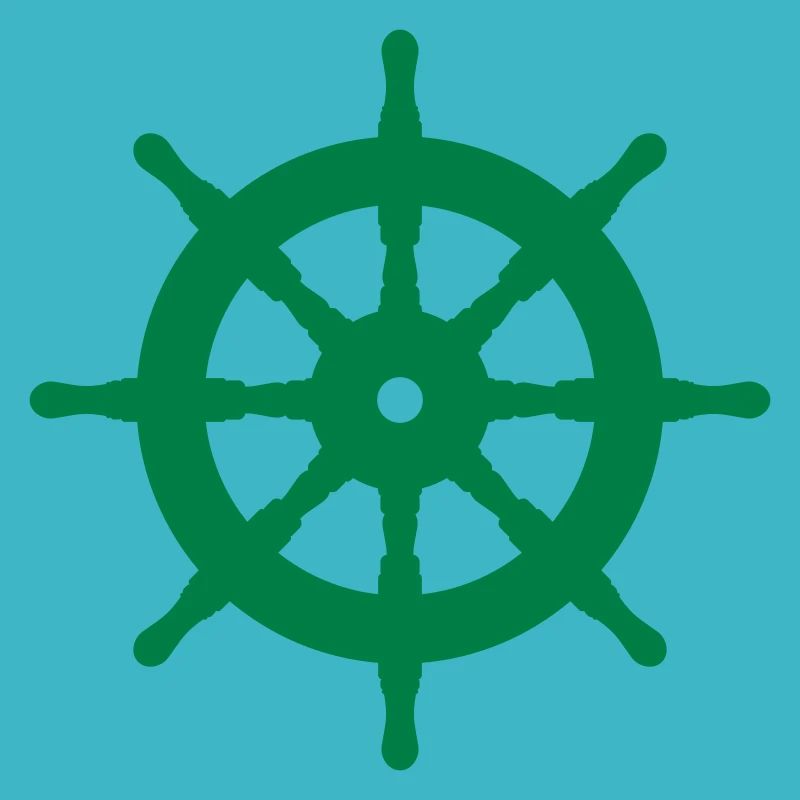 Ship rudder icon symbol shape. Ship helm logo sign
